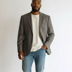 Ralph Lauren for Macy’s Men's size 40R Gray 2 button sport coat/ blazer